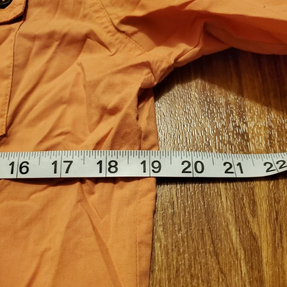 Vintage 90s El General Western‎ Shirt Men Medium Orange Cross Embellished